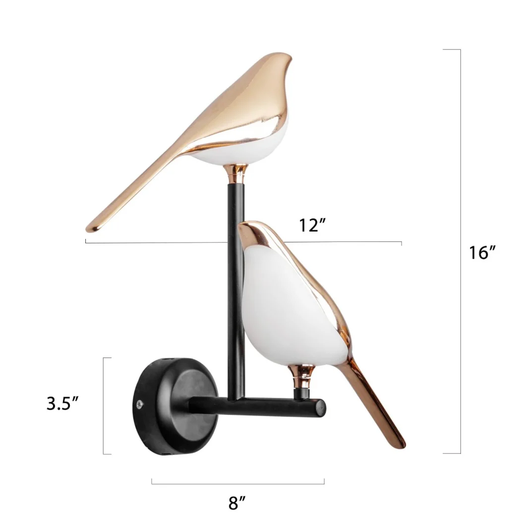 Ojaro Modern Bird Shape Acrylic Wall Light for Bedroom, Living Room & Dining Area