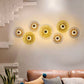 HDC 7 Light Modern Golden Glass Led Wall Art Lamp - Warm White