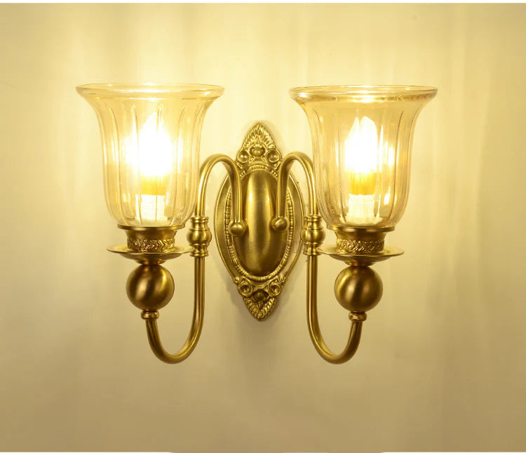 HDC Vintage Brass Gold Metal Wall Light for Living Room Drawing Room Bedroom