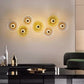 HDC 7 Light Modern Golden Glass Led Wall Art Lamp - Warm White
