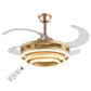 HDC Invisible Golden Rings Ceiling Fan Chandelier With Remote Control 4 Retractable Abs Blades - Tricolor