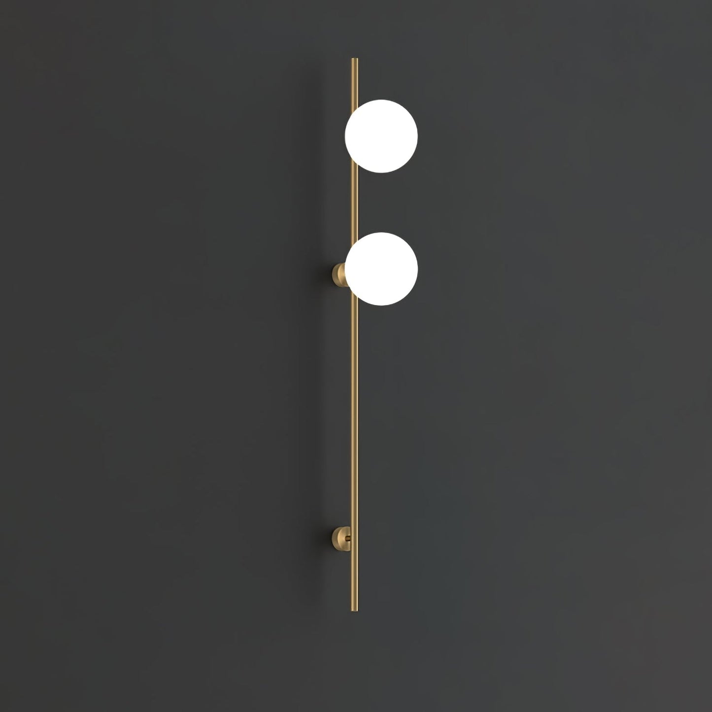 HDC 1200mm Minimalist Vertical Wall Lamp with Frosted Glass Globe Luxury Modern Gold Wall Light