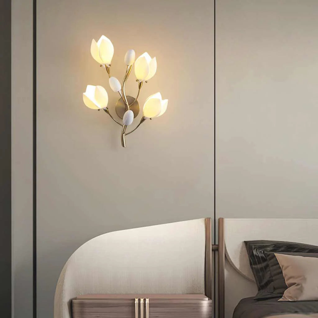 HDC Luxury Ceramic Leaf Wall Light for Living Room, Bedroom & Hall