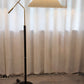 HDC Black & Gold Finish Modern Designer Floor Lamp with Pleated Fabric Shade
