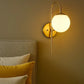 HDC Gold Finish 1 Head Frosted Glass Ball Light Wall Lamp For Living Room