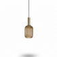 HDC Modern Ribbed Glass Pendant Light – Amber Gold Hanging Lamp
