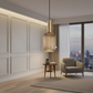 HDC Modern Ribbed Glass Pendant Light – Amber Gold Hanging Lamp