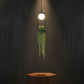Hdc Modern Black Pendant Light with Glass Globe Hanging LED Lamp with Planter Pot