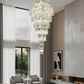 HDC 600*1800MM Glass Luxury Modern Crystal Double Height Chandelier For Staircase