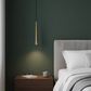 Hdc Sleek Gold Modern Hanging LED Pendant Light for Bedroom & Living Spaces- Warm White
