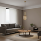 HDC Modern Ribbed Glass Pendant Light – Amber Gold Hanging Lamp