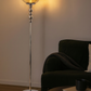 HDC Smoky Glass Silver Floor Lamp With Premium Metal Stand with Sculpted Sphere Column