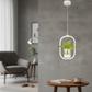 Hdc 18w Modern Hanging LED Pendant Light with Built-in Glass Planter Decorative Ceiling Lamp- Warm White