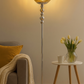 HDC Smoky Glass Silver Floor Lamp With Premium Metal Stand with Sculpted Sphere Column