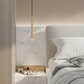 Hdc Sleek Gold Modern Hanging LED Pendant Light for Bedroom & Living Spaces- Warm White