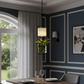 Hdc Modern Black Frame with Glass Planter and Fabric Shade Hanging Planter LED Pendant Light