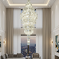 HDC 600*1800MM Glass Luxury Modern Crystal Double Height Chandelier For Staircase