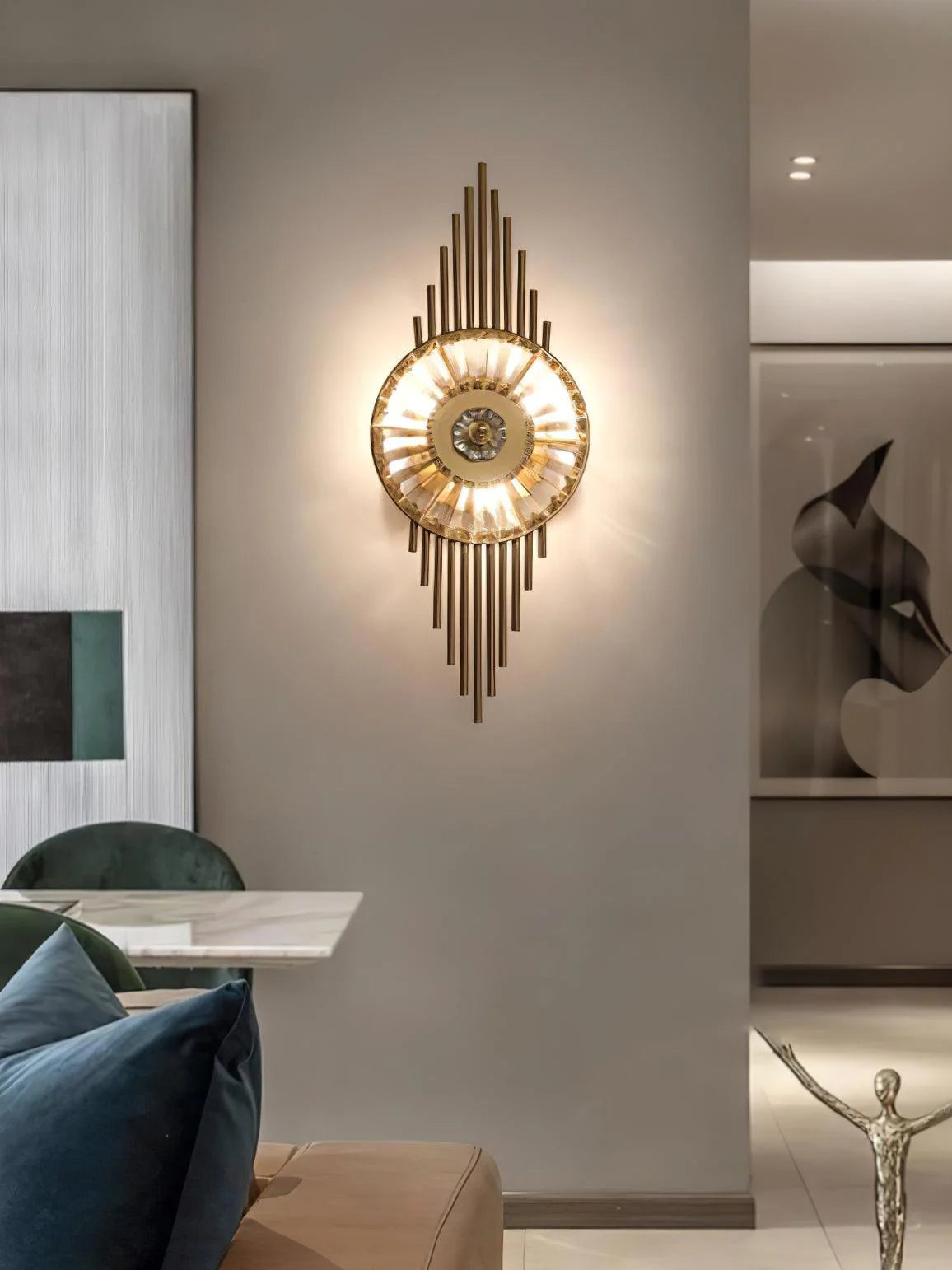 HDC Modern Crystal Gold LED Wall Light For Living Room, Bedroom