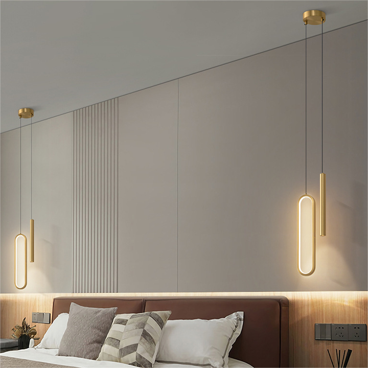 Hdc 2 Light Modern Led Oval Gold Spot Pendant Lamp - Tricolor