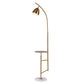 HDC Luxury Gold Floor Lamp with Side Table – Modern Bedside & Living Room Standing Light