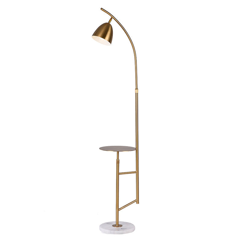 HDC Luxury Gold Floor Lamp with Side Table – Modern Bedside & Living Room Standing Light