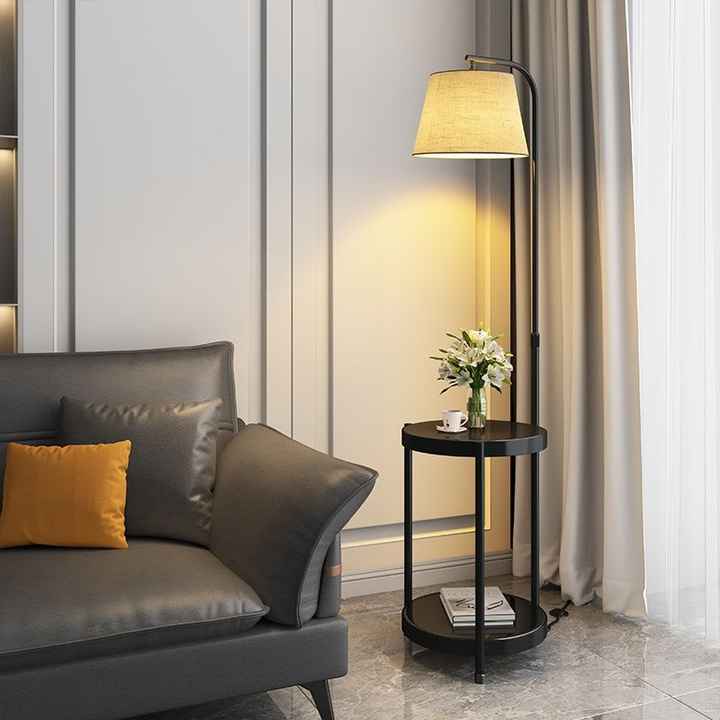 Hdc Bedroom Living Room Nordic Style Floor Table Lamp With Shelf Vertical Table Lamp