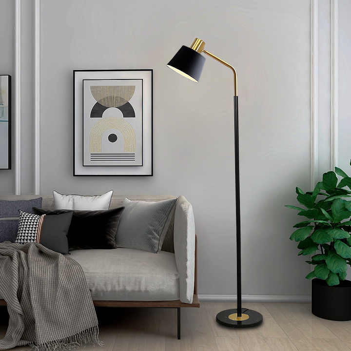 Hdc Modern Simple Iron Floor Lamp Adjustable Lampshade Reading Lamp Living Room Floor Light Standing Light
