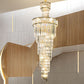 HDC 1800mm Luxury Spiral Crystal Double Height Chandelier for Staircase, Lobby