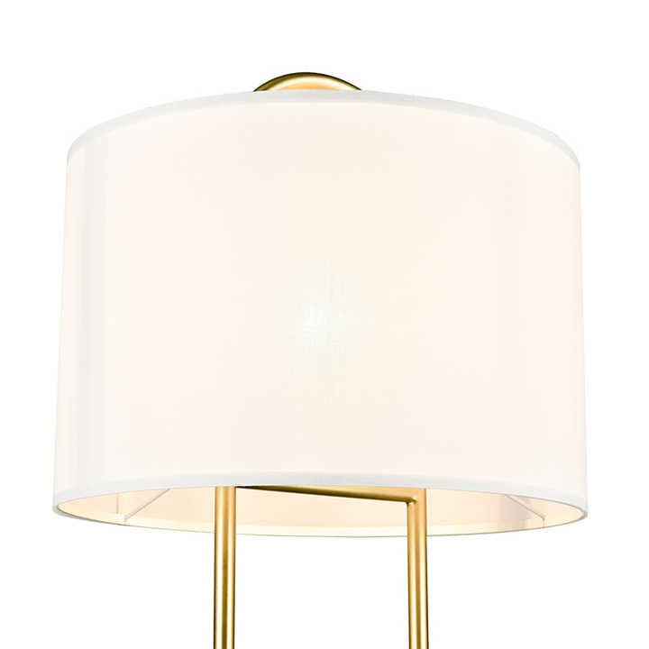 Hdc Nordic Floor Lamp With Metal Body And Linen Shade