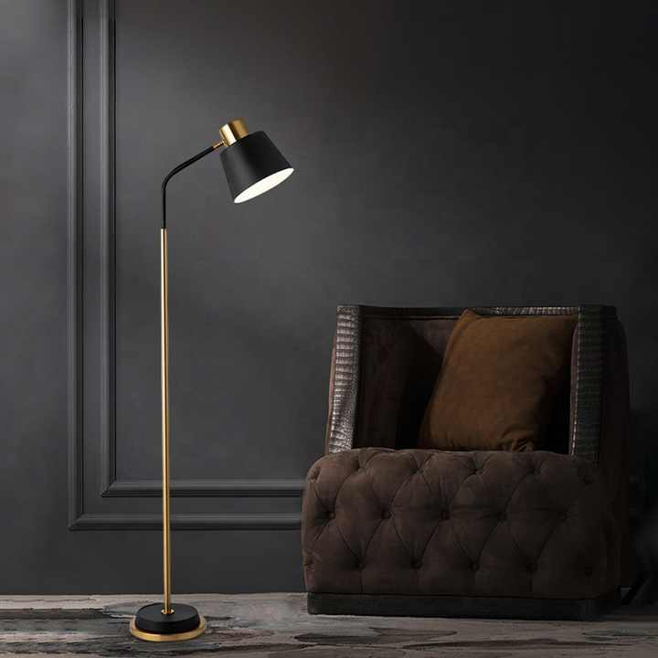 Hdc Modern Simple Iron Floor Lamp Adjustable Lampshade Reading Lamp Living Room Floor Light Standing Light