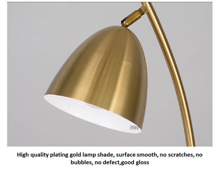 HDC Luxury Gold Floor Lamp with Side Table – Modern Bedside & Living Room Standing Light