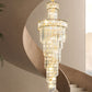 HDC 1800mm Luxury Spiral Crystal Double Height Chandelier for Staircase, Lobby