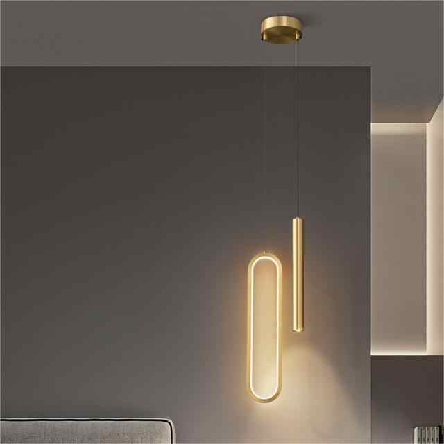 Hdc 2 Light Modern Led Oval Gold Spot Pendant Lamp - Tricolor