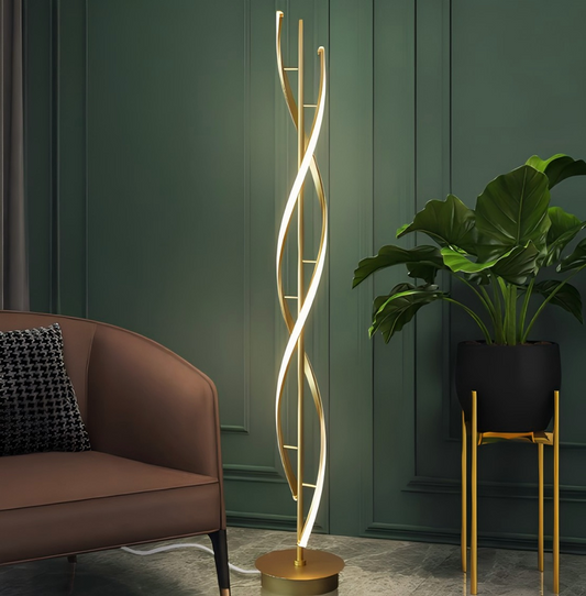 Hdc Line Spiral Gold Living Room Bedroom Bedside Creative Personality Vertical Floor Lamp