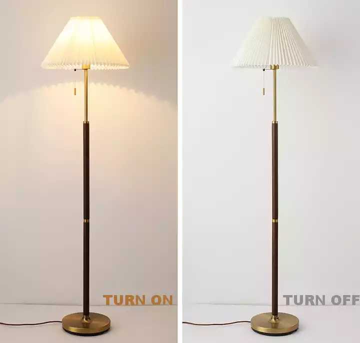 Hdc Bedroom Bedside Sofa Study Floor Lamp Retro Light Wood Grain Floor Lamp