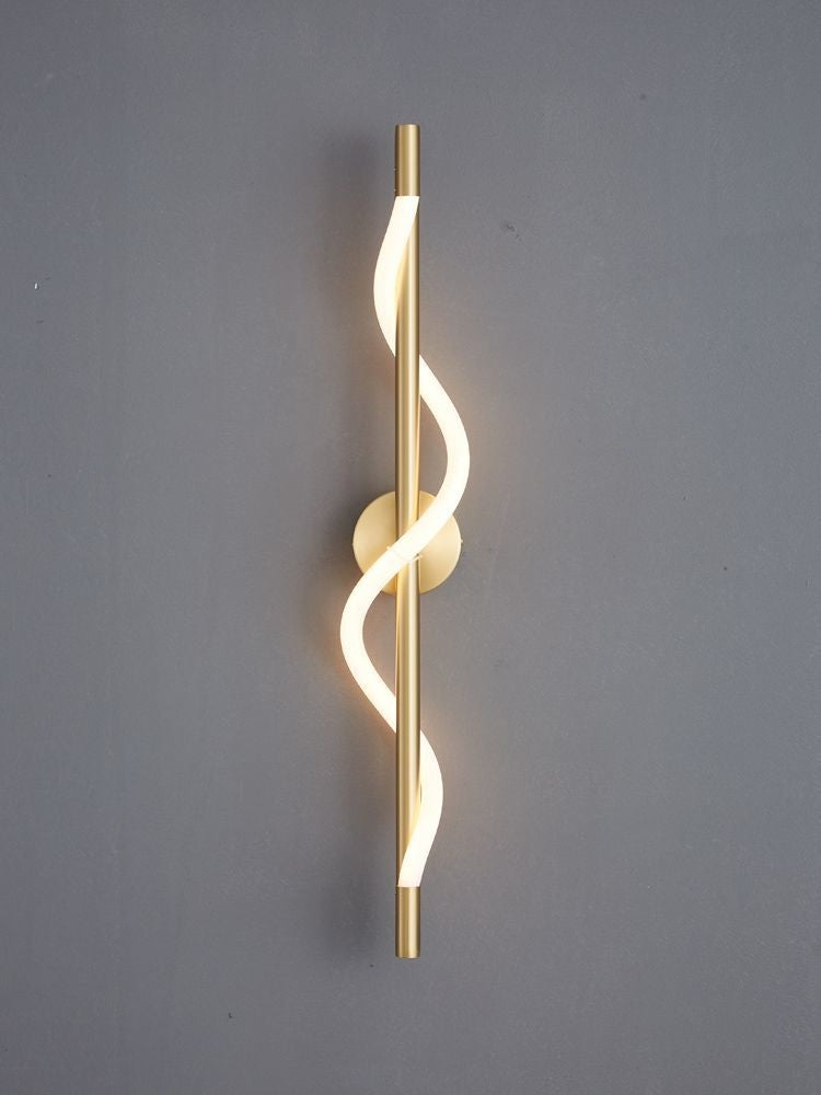 HDC Black & Gold Modern Spiral LED Wall Light for Bedroom, Living Room & Hallway