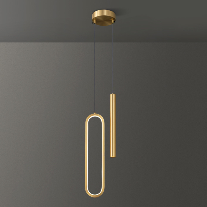 Hdc 2 Light Modern Led Oval Gold Spot Pendant Lamp - Tricolor