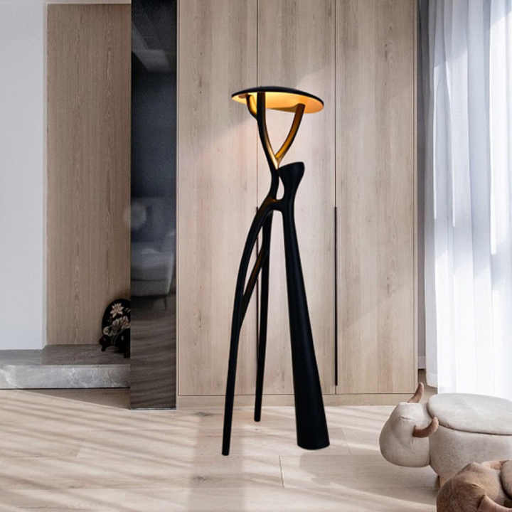 Hdc Nordic Sculpture Lamp Lobby Studio Villa Living Room Decorative Resin Glass Light Fiber Reinforced Vertical LED Floor Lamp