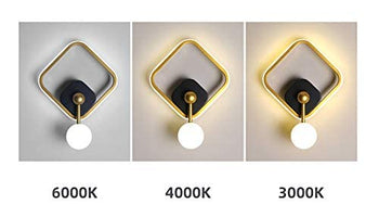 HDC 14W Gold Square Shape LED Wall Lamp - Warm White