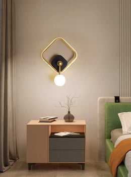 HDC 14W Gold Square Shape LED Wall Lamp - Warm White