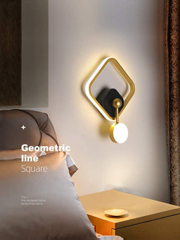 HDC 14W Gold Square Shape LED Wall Lamp - Warm White