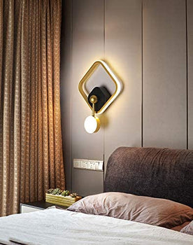 HDC 14W Gold Square Shape LED Wall Lamp - Warm White