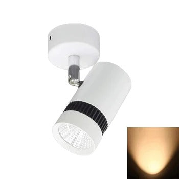 HDC 3W LX LED White Spot Focus Wall Light - Cylindrical Shape Surface Mounted Down Light - Metallic Body LED Spotlight Indoor - 𝗪𝗮𝗿𝗺 𝗪𝗵𝗶𝘁𝗲