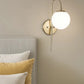 HDC Gold Finish 1 Head Frosted Glass Ball Light Wall Lamp For Living Room