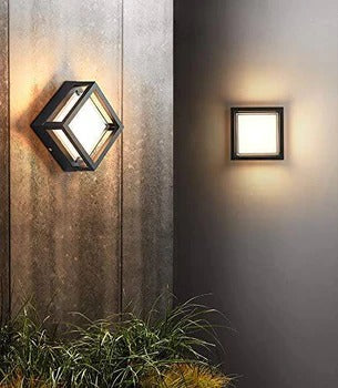 HDC Led Outdoor Wall Gate Lamp Modern Up And Down Wall Sconce Light Fixtures Square 12w 3000k Waterproof Acrylic Wall Light (Warm White)