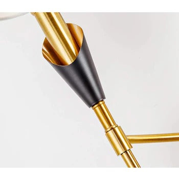 HDC Simple Brushed Gold Wall Sconce with White Fabric Shade Modern Wall Light