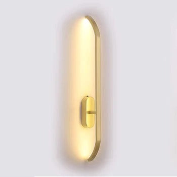 HDC Simple Linear Copper Creative Bedside 3 Color Mode Bedroom LED Decorative Wall Lights