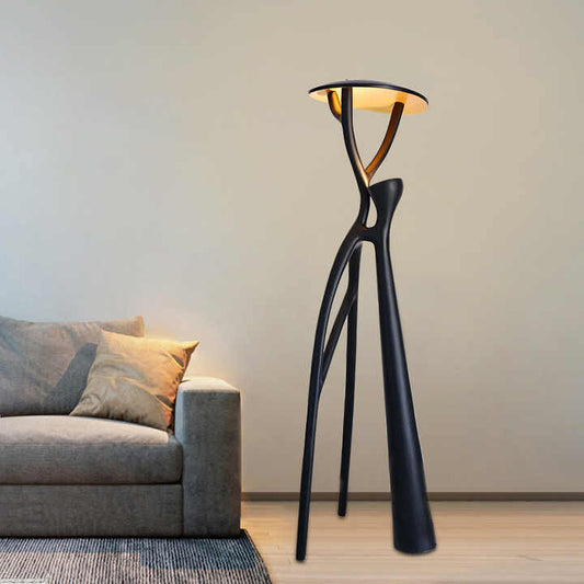 Hdc Nordic Sculpture Lamp Lobby Studio Villa Living Room Decorative Resin Glass Light Fiber Reinforced Vertical LED Floor Lamp