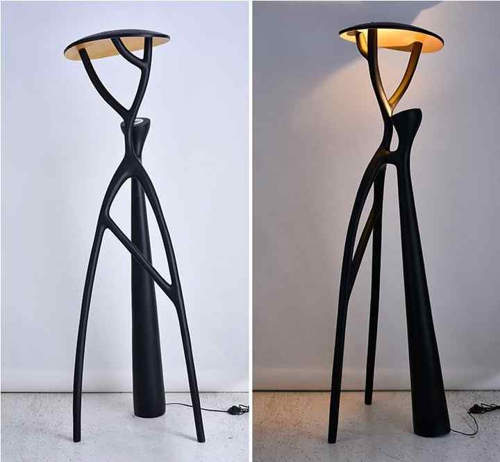 Hdc Nordic Sculpture Lamp Lobby Studio Villa Living Room Decorative Resin Glass Light Fiber Reinforced Vertical LED Floor Lamp