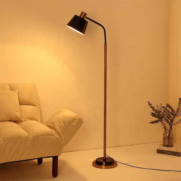 Hdc Modern Simple Iron Floor Lamp Adjustable Lampshade Reading Lamp Living Room Floor Light Standing Light